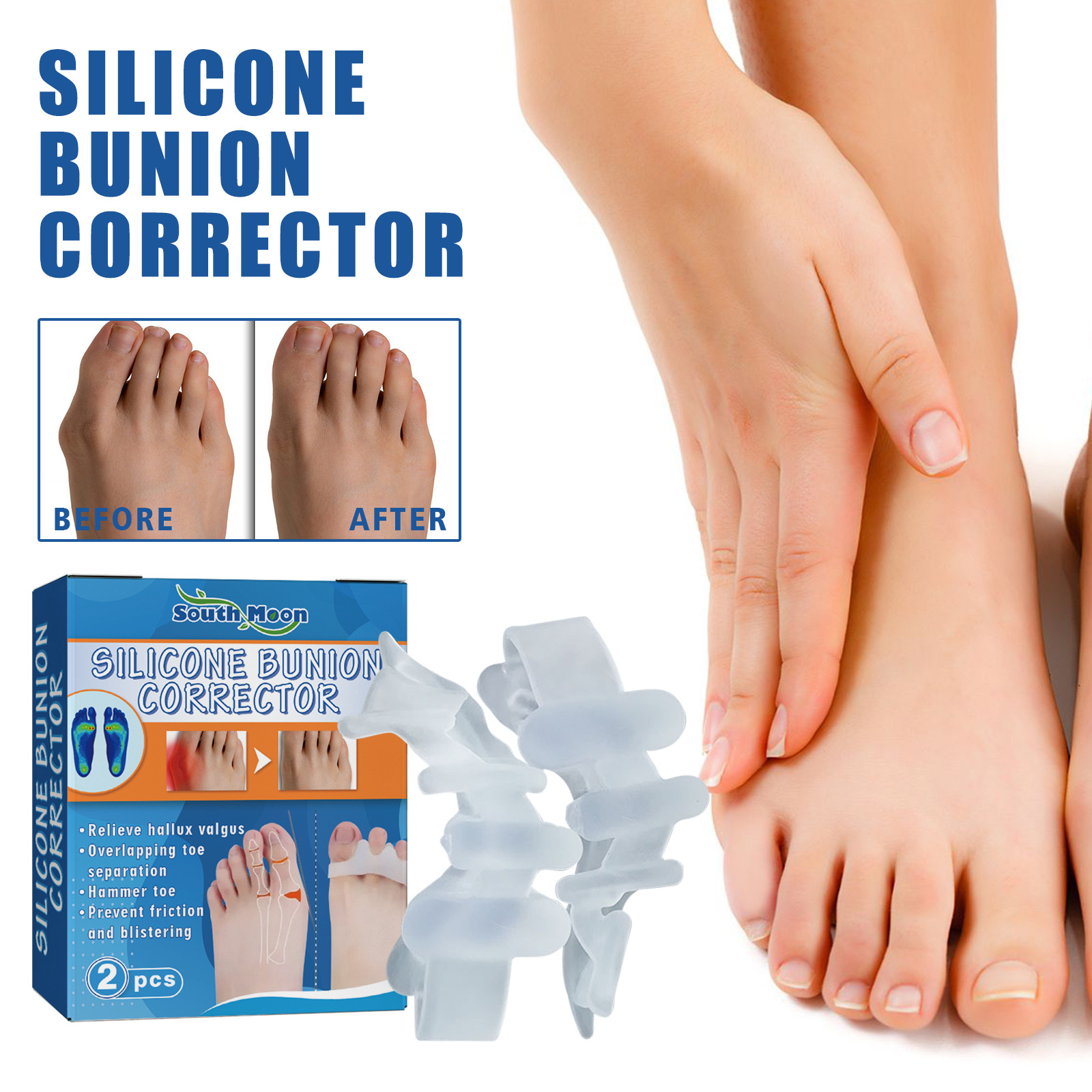 Moon South silicone dactylitis corrector for correction of thumb ectropion, foot swelling, and toe splitter_voghion.com