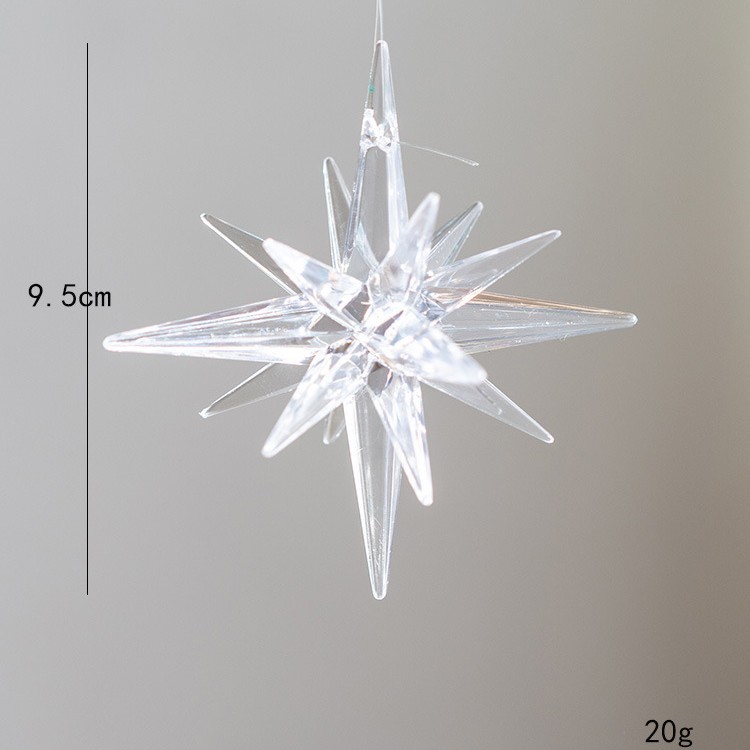 Ins北欧水晶クリスマスツリー装飾ビーズ氷凌水滴雪花ペンダントクリスマス透明雪氷装飾