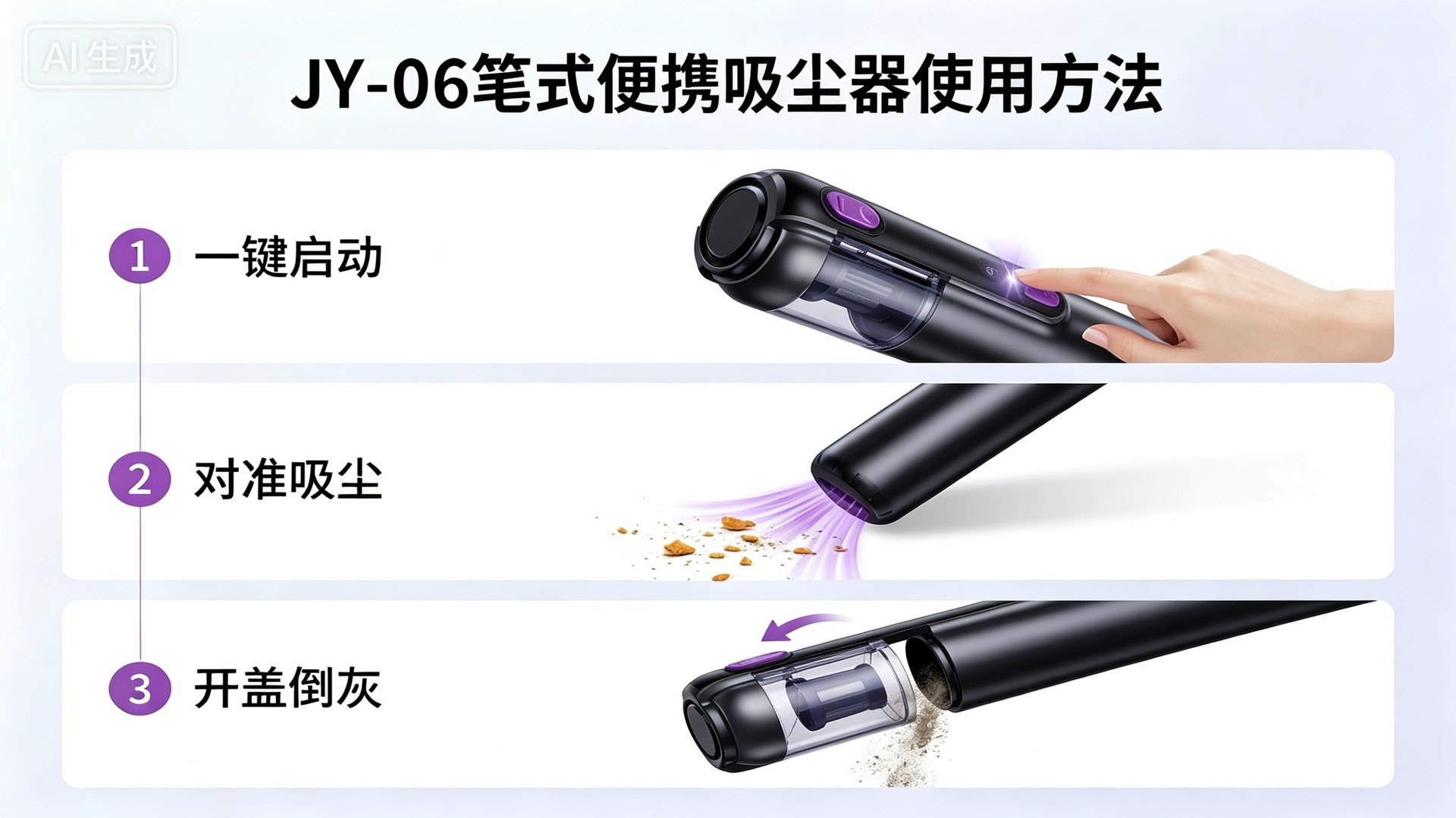 Luoshiman 2026 Flagship Jy-06 Wireless Car Vacuum Cleaner 75W Handheld 11.1V High Voltage and High Suction Power