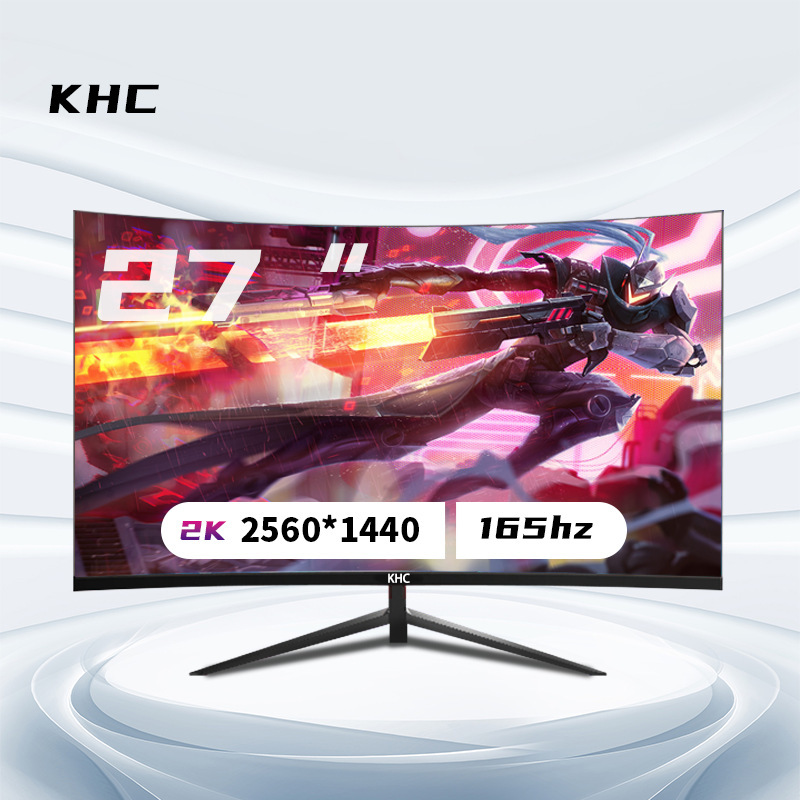 27-Inch 2K 165Hz Curved Computer Monitor for Internet Cafes, Desktop Gaming, 2K 144Hz Widescreen
