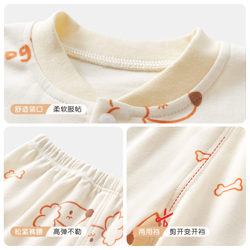 Bebé ropa de otoño pantalones largos primavera y otoño verano cardigan de algodón para niños pijamas divididos niños y niñas ropa de bebé ropa interior traje