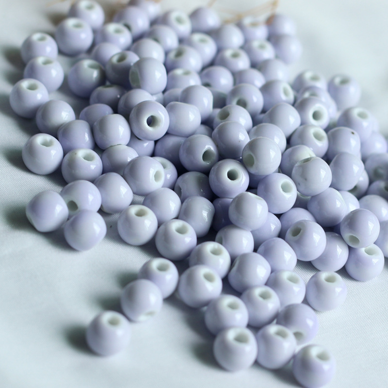Ceramic Jewelry Accessories DIY Lilac Purple Ceramic Loose Beads Round Bead Bracelet Necklace Weaving Material Student Homemade Door Ceramic Jewelry Accessories DIY Lilac Purple Ceramic Loose Beads Round Bead Bracelet Necklace Weaving Material Student Homemade Door