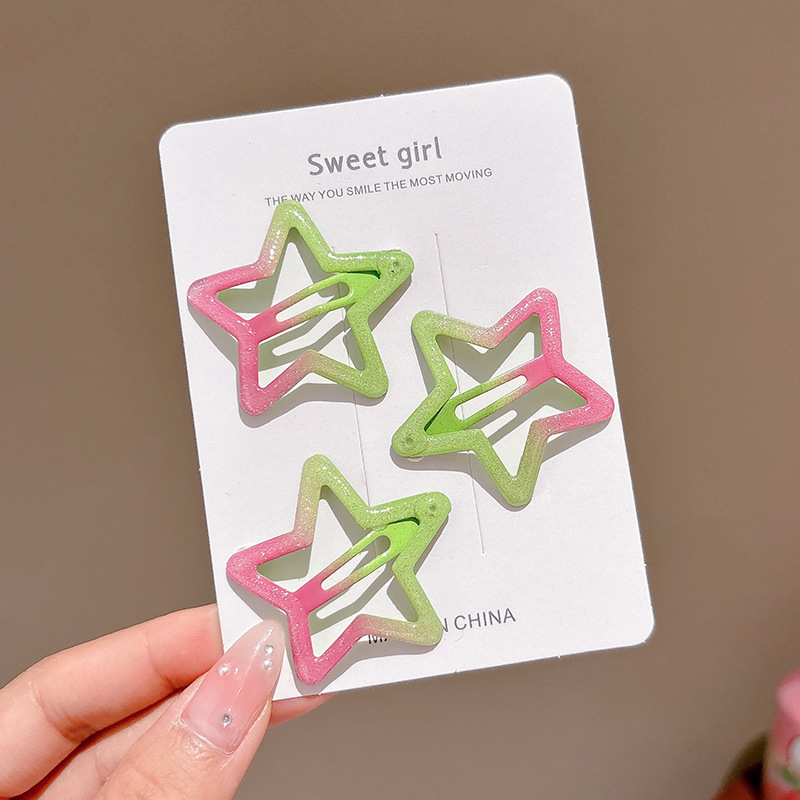 Linda estrella y2g horquilla hembra clip lateral flequillo BB clip horquilla para niños dopamina clip de color tocado