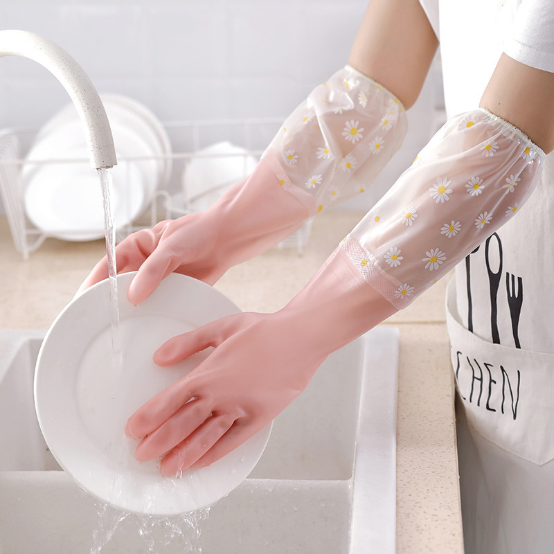 Long Waterproof Washing-up Gloves For Kitchen And Laundry Use_voghion.com