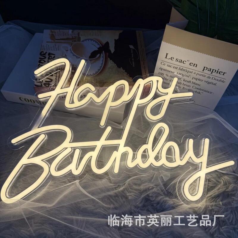 English Happybirthday Shape Neon Light Led Happy Birthday Luminous Word Party Decoration Atmosphere Light English Happybirthday Shape Neon Light Led Happy Birthday Luminous Word Party Decoration Atmosphere Light