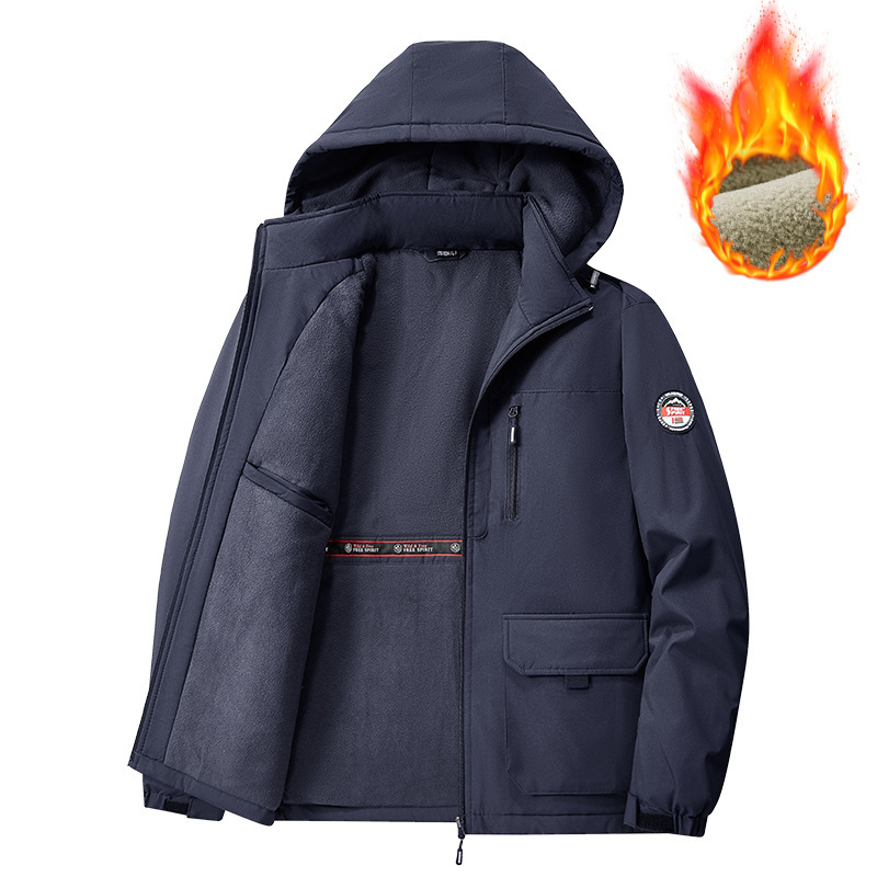 棉衣棉服外套加绒加厚防风防水保暖秋冬季棉袄大码工装户外夹克男|undefined