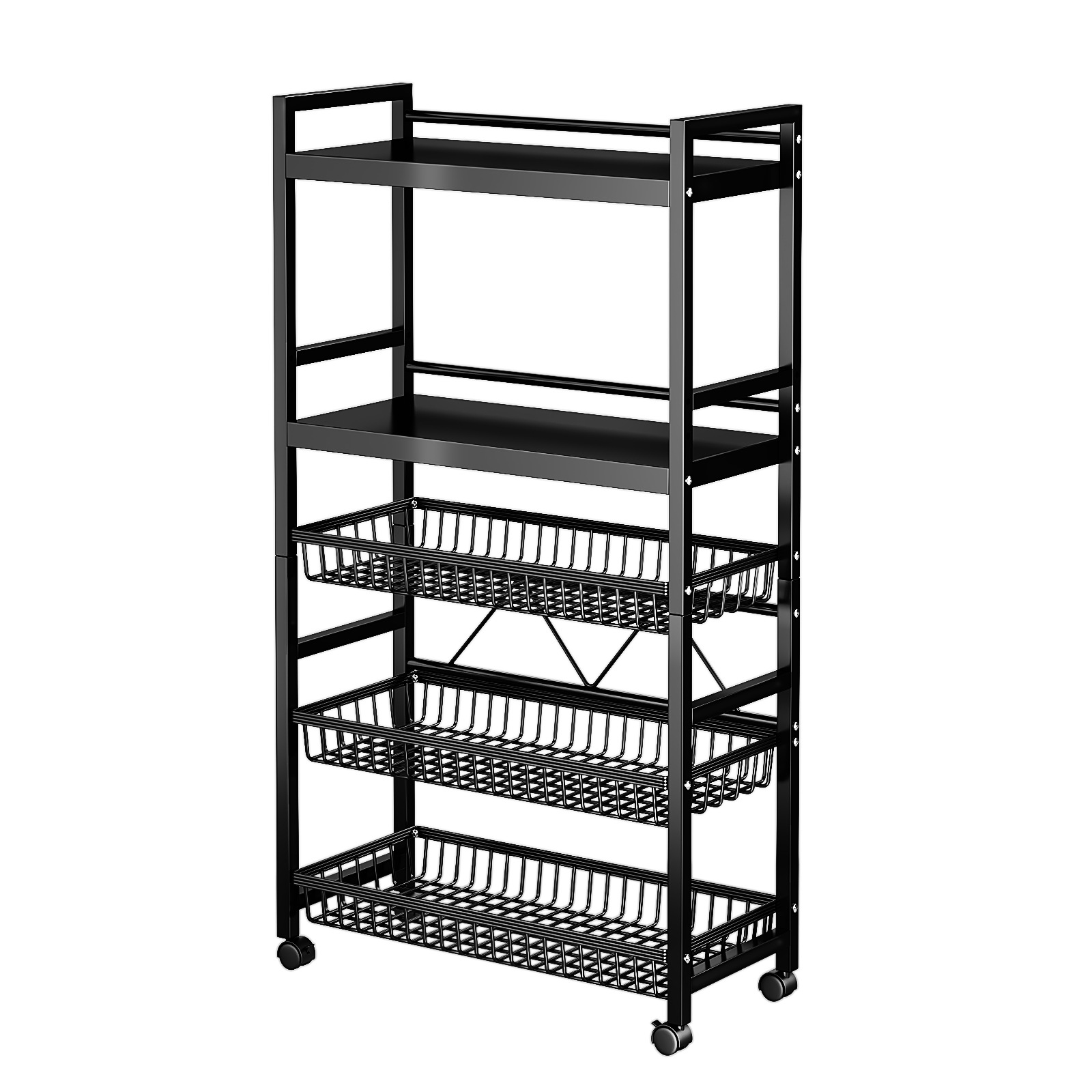 Multi-funcional multi-capa de almacenamiento en rack cocina piso balcón sala de estar organizador de almacenamiento móvil estante de la capa