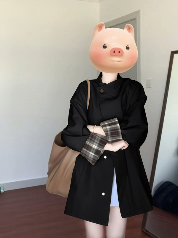【杭州发货】早秋卡其色风衣外套女2025春秋新款中长款小个子大衣|undefined