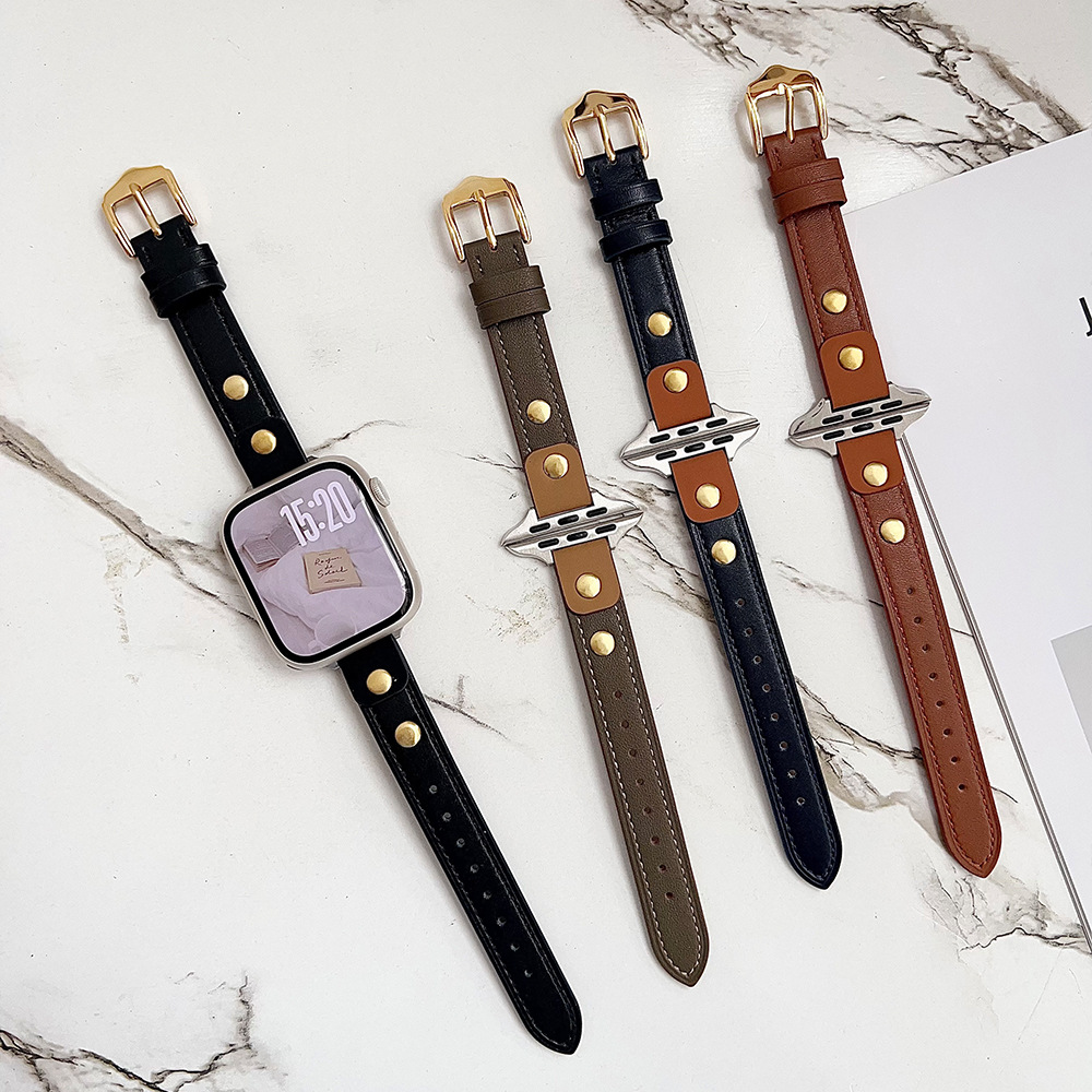 30g Weight Watch Strap Classification Genuine leather Material Round Pattern Casual, Simple Style Style Casual Simple Style Round Watch Strap 1