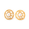 Retro accessory, earrings from pearl, 18 carat