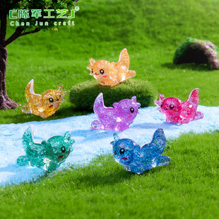 Cross-border new moss micro-landscape creative fine glitter hexagonal dragon salamander diy decorative accessories mini small ornaments