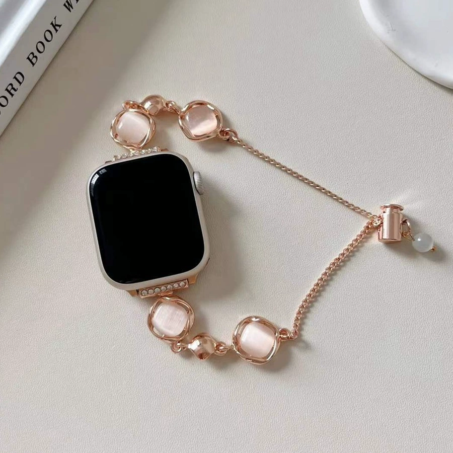 Подходящее для Applewatch Apple тибетский IWATCH8765 поколения SE CAT глаз камень металл маленький маленькая девочка