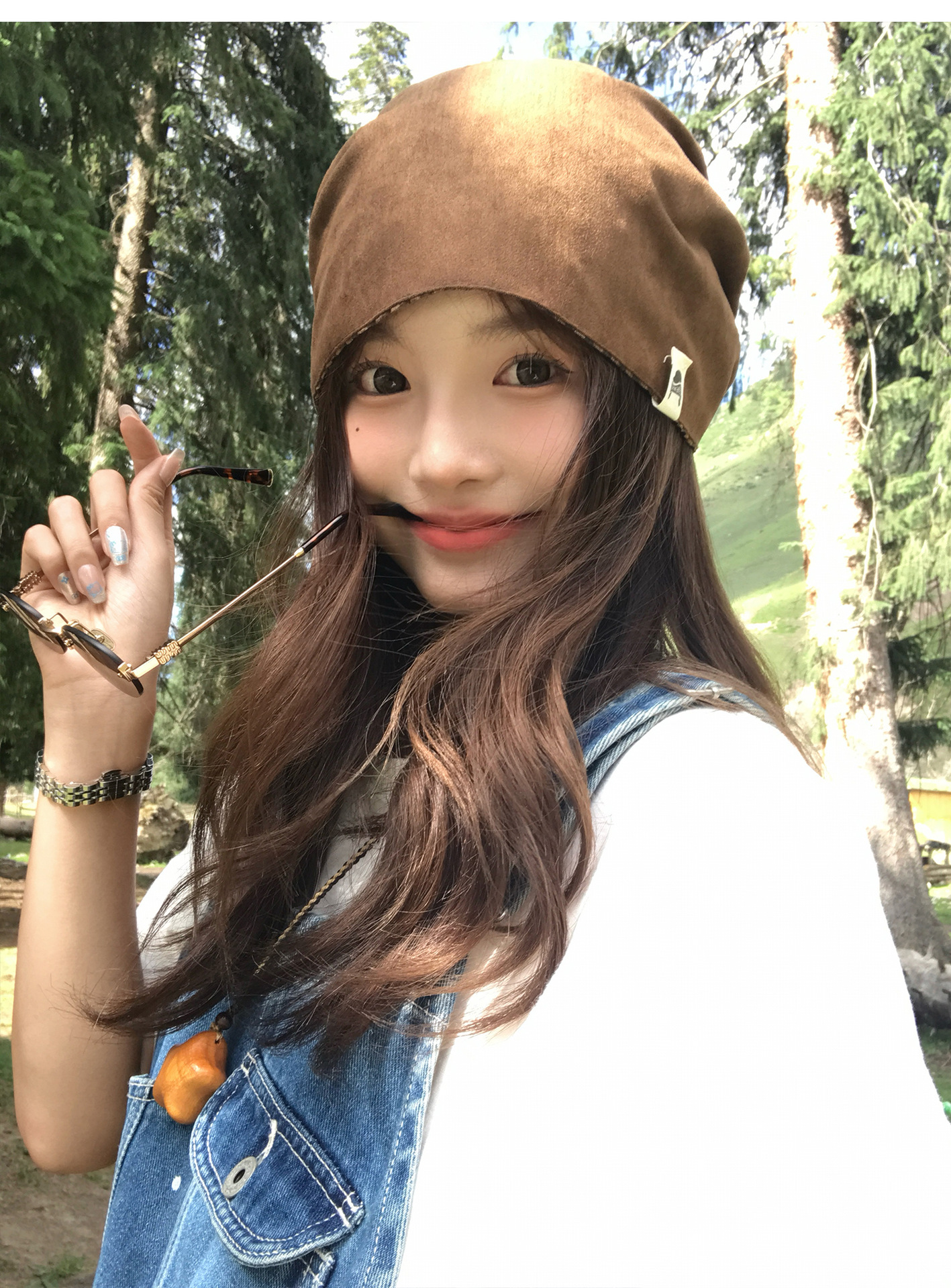 Vintage-Karomütze für Damen, dünn, für den Sommer, für großen Kopfumfang, elegant, vielseitig und lässig._voghion.com