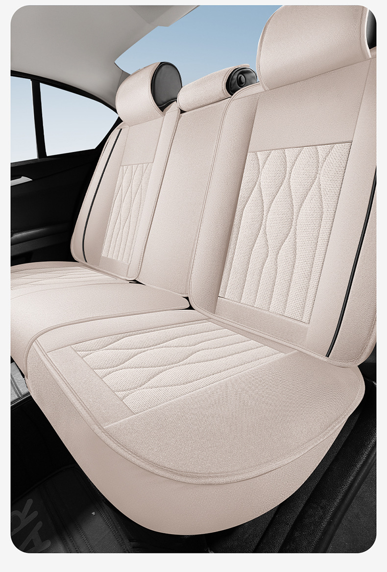 2025 New Model Linen All-Season Universal Car Seat Cushion Full Surround Breathable Seat Cover Cross-Border Wholesale