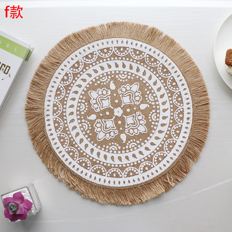 F 스타일 황마 플레이스매트