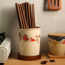 EQ4F复古陶瓷大号筷子筒筷子篓沥水筷子盒家用壁挂筷子笼厨房收纳