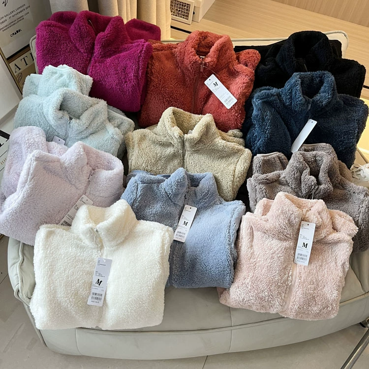 Осенне-зимняя женская длинная флисовая куртка-кардиган с длинными рукавами, воротником-стойкой, теплая куртка 470137 449753