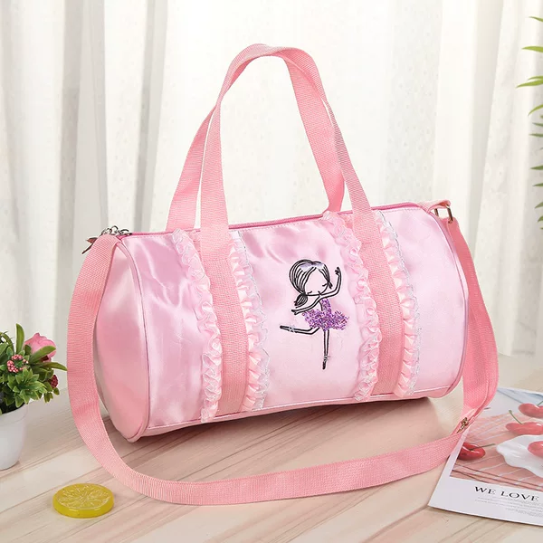Lace Trim Kids Dance Bag Custom Logo Latin Dance Bag Ballet Bag Kids Crossbody Shoulder Bag in Stock