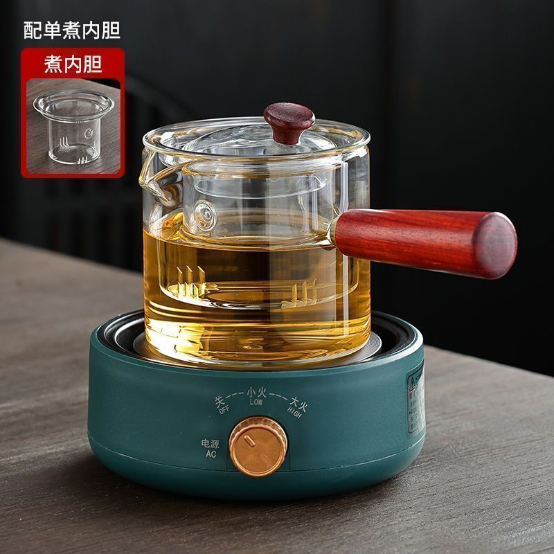 Mini horno de cerámica eléctrica pequeña hervidora de té tetera de vidrio hervir agua hervida té pequeño horno electromagnético horno de té horno de onda óptica silencioso doméstico