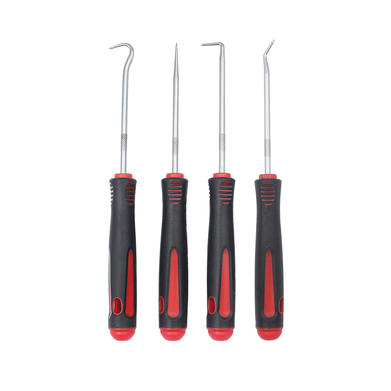 투명봉투에 짧은 후크 4개 세트(빨간색, 검정색)