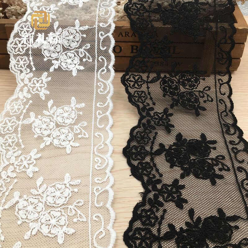 Mesh Polyester Lace Trim Women's Home Dress Clothing Accessories Double-Sided Embroidered Floral Stripe Lace Trim Mesh Polyester Lace Trim Women's Home Dress Clothing Accessories Double-Sided Embroidered Floral Stripe Lace Trim