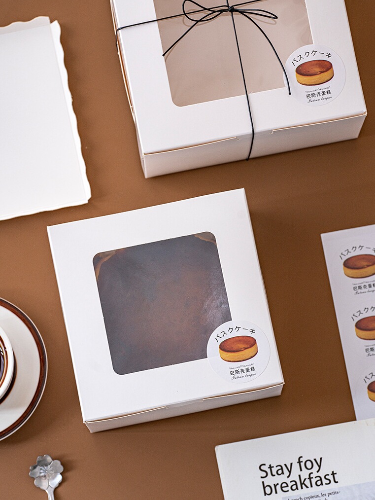 Caja de pastel vasco de 6 pulgadas, 7 pulgadas, 8 pulgadas, caja de queso, caja de embalaje de queso roca, caja de embalaje de queso