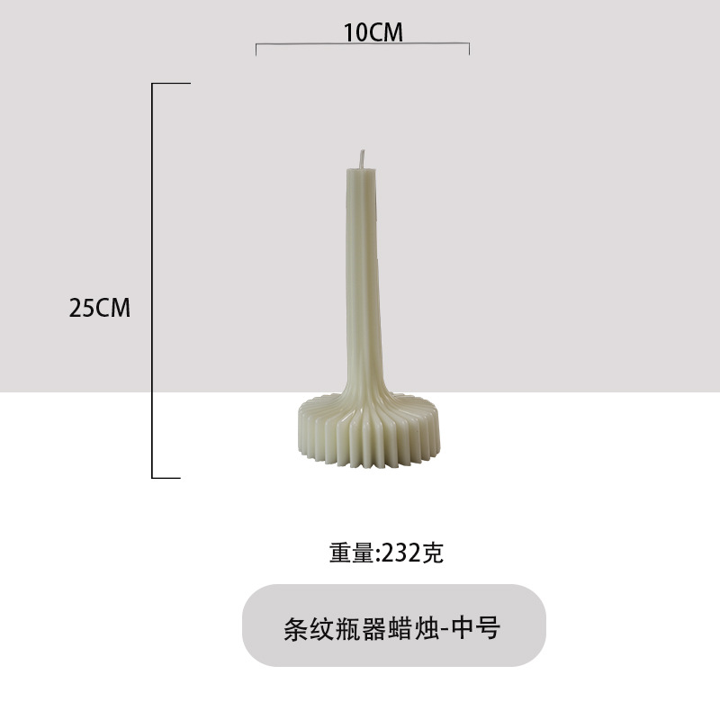 ins rayas verticales barra larga vela leche blanca atmósfera francesa retro decoración de escritorio accesorios de alta calidad venta caliente