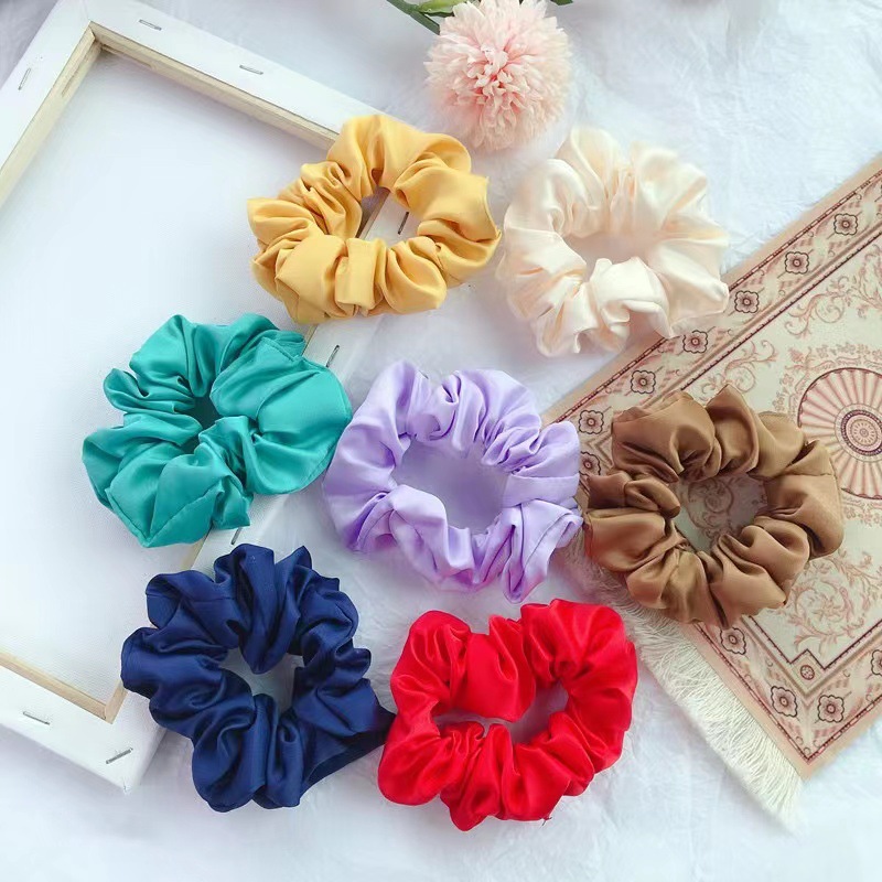 Sweet Solid Color Cloth Handmade Hair Tie display picture 2