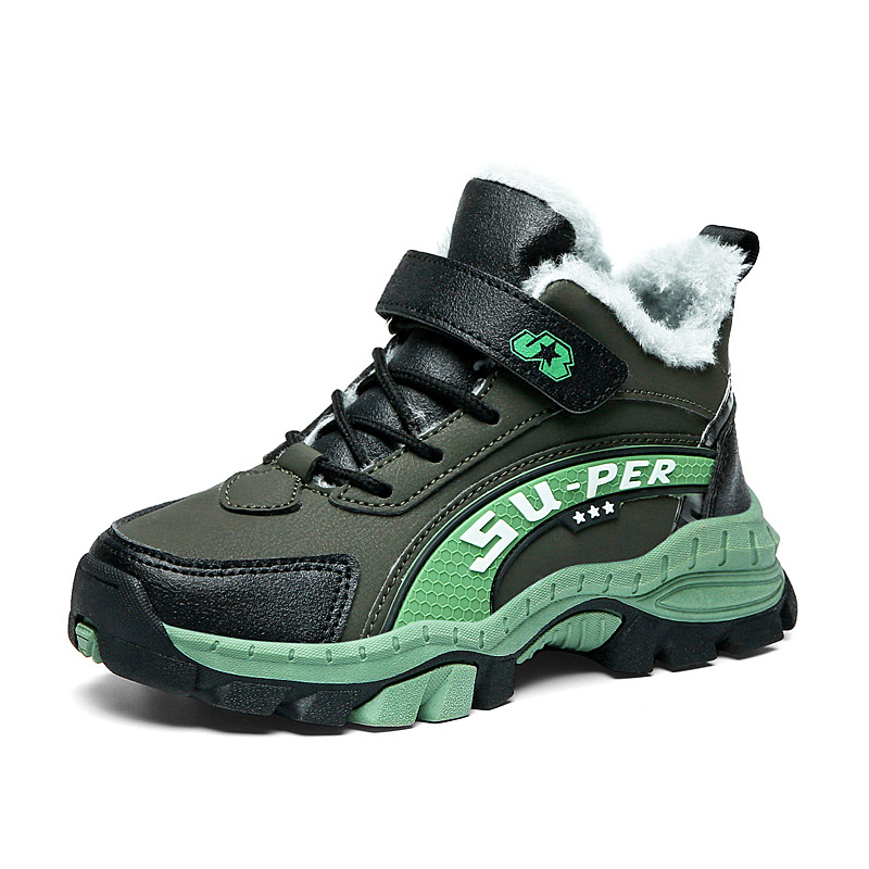Zapatos infantiles transfronterizos para niños zapatos de montaña nuevos zapatos de invierno de algodón grueso calentamiento resistente al desgaste zapatos deportivos al aire libre para niñas