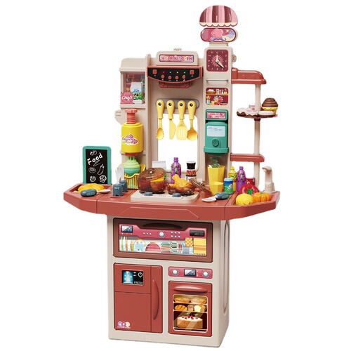 Cross-border children's double-sided 108CM spray water kitchen tableware table supermarket shopping table set play house toys