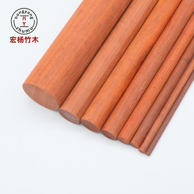 メーカー在庫あり 純木 レッドパール材 丸棒 装飾棒 DIY素材 丸棒 木製ハンガーロッド ヨガ棒 丸棒|undefined