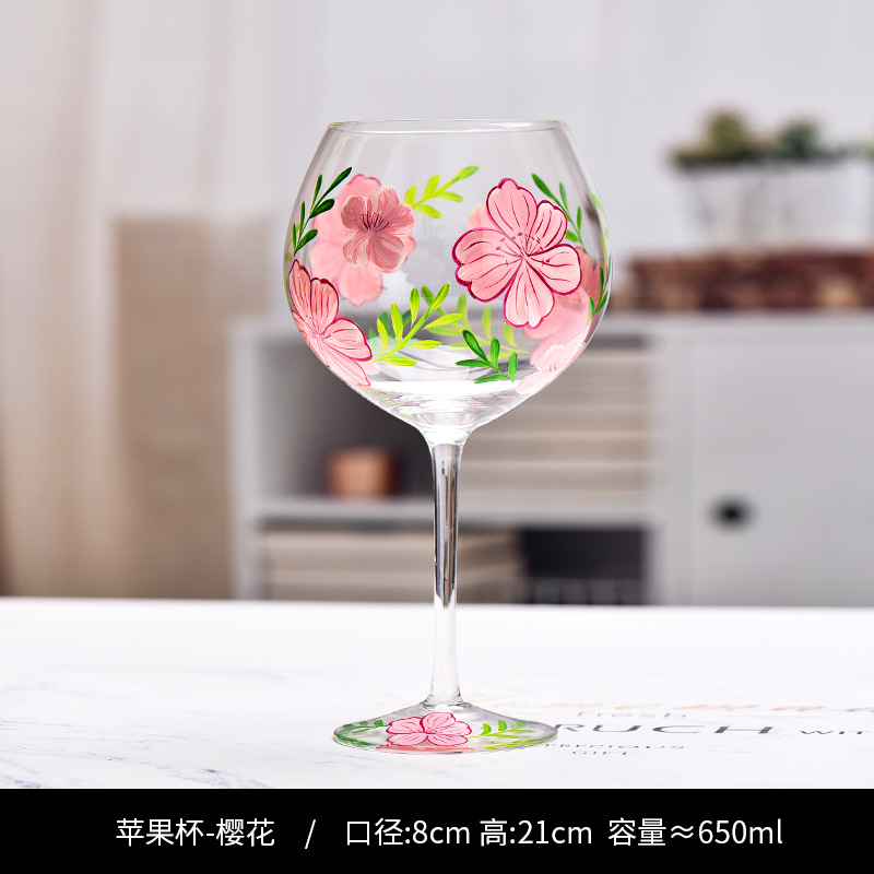 Taza de manzana de cerezo pintada a mano