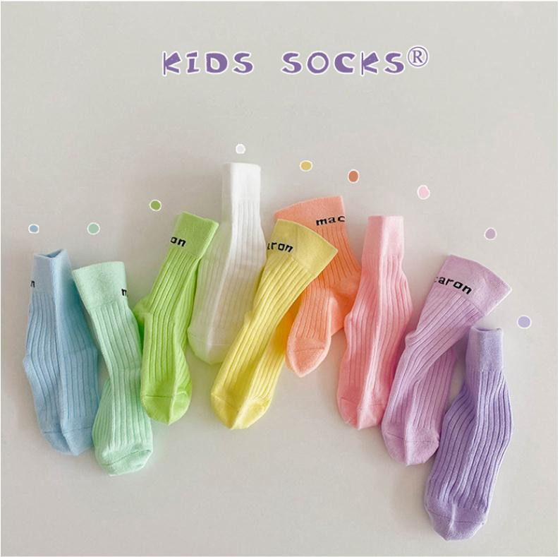 Spring new pattern fresh College wind pinkycolor letter Children&#39;s socks men and women Socks baby Socks combination