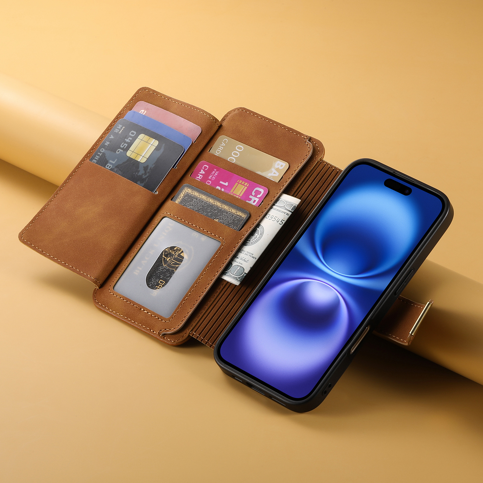 TechGlobe Cross-Border Magnetic Detachable Compatible With IPhone Quick Release 16 Flip Leather Case 15p_voghion.com