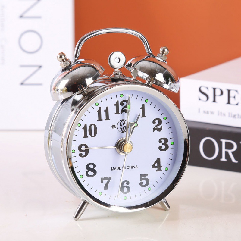 Mecánicos mecánicos de pollo para comer arroz reloj despertador retro nostálgico antiguo metal creativo dormitorio de estudiantes