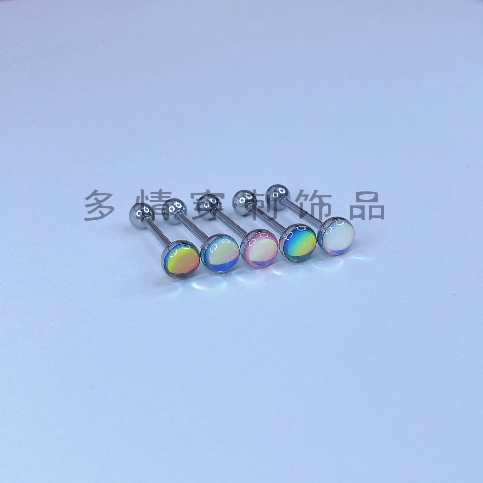 Titanium Steel Tongue Ring Piercing Jewelry 12mm Bar Length 1.6mm Thick Hot Style detail image 7