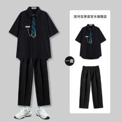 カレッジスタイル dk 制服シャツ男性と女性のための薄い半袖ハンサムサマースーツカジュアル日本キャンパススタイルシャツトレンディ