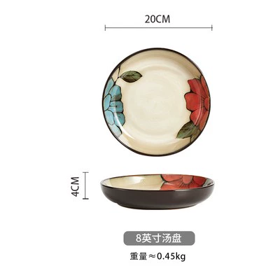 Japanese-style ceramic deep dish, 7–8.5-inch serving bowl, assorted patterns, slight imperfections