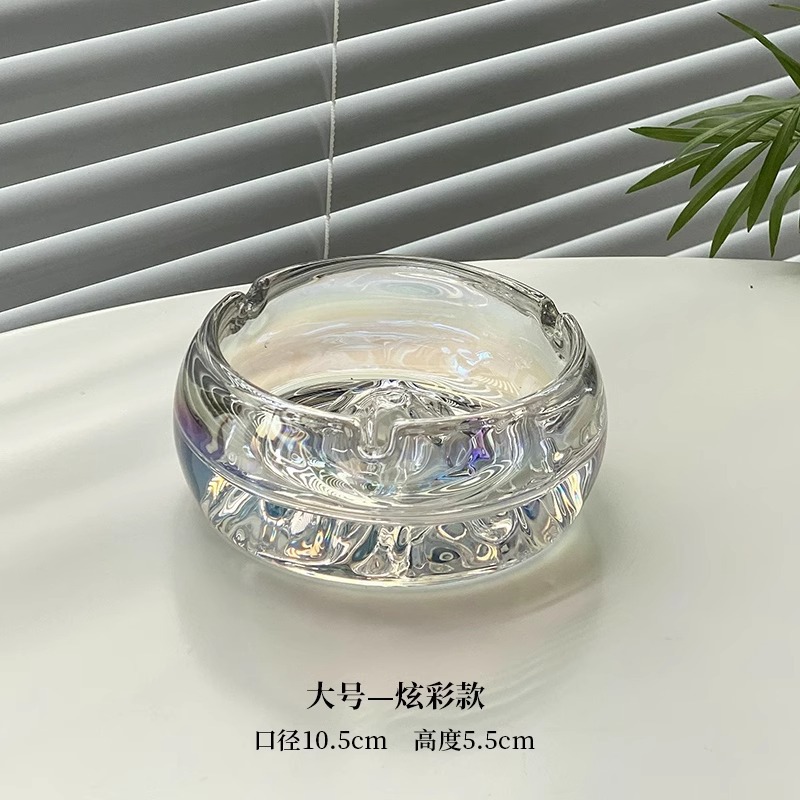 Cenicero de vidrio de lujo ligero y de alto nivel vista montaña sala de estar doméstica decoración de oficina cenicero transparente hotel clubhouse comercial