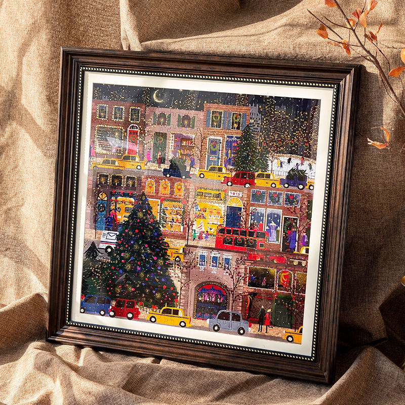 Winter Light Picture Frame galison Winter Light Christmas Picture Frame American Retro Square Photo Frame Wall Mounted Frame