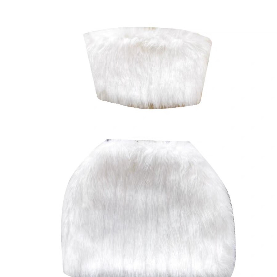 Damenbekleidung Hot Girl Style Anzug sexy Tube Top kurzer Hüftrock Pelz zweiteiliger Anzug für Frauen_voghion.com