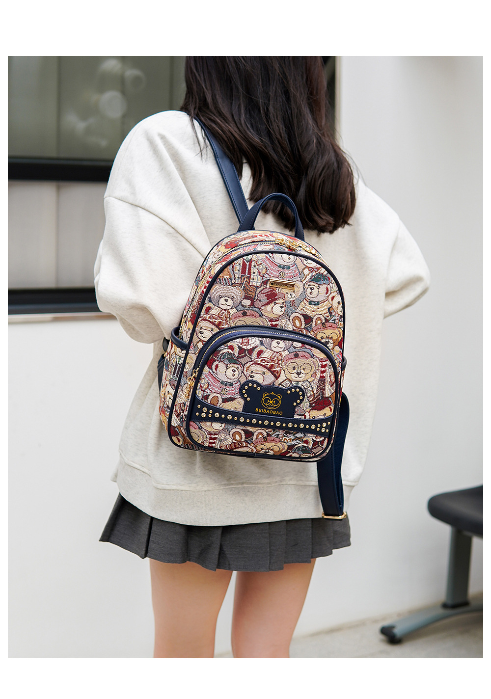 backpack women 2024 new fashion women's bag niche canvas bag casual small schoolbag_voghion.com