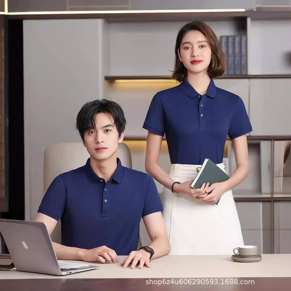Бизнес-поло рубашка на заказ с лацканом с коротким рукавом рабочая одежда рекламная футболка