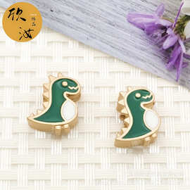 直孔恐龙DIY韩版饰品配件绿色滴油可爱卡通系列头绳挂件手链吊坠