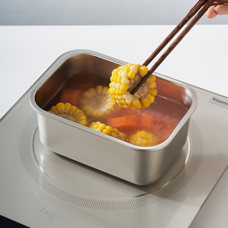 Caja de conservación fresca de acero inoxidable 304, frigorífico de frutas y verduras para el hogar, caja de almacenamiento sellada, caja de conservación de vacío eléctrica