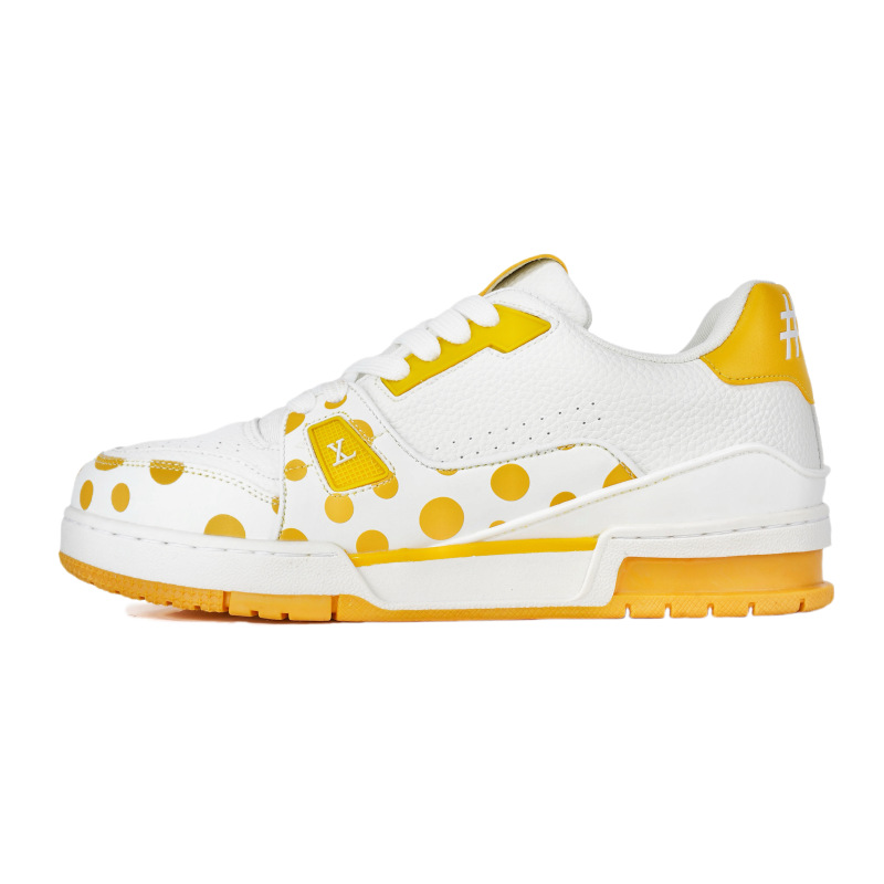 L's fourth generation white and yellow polka dots
