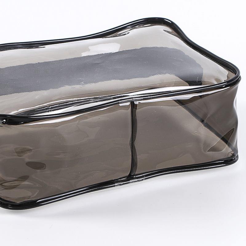 Bolsa de maquillaje de PVC impermeable bolsa de maquillaje de viaje bolsa de almacenamiento con cremallera transparente de gran capacidad bolsa de lavado separación seca y húmeda