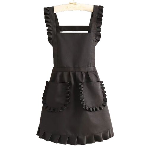 Women's Overalls Apron Maid Dress Work Uniform Office Durable Manicure Shop Kitchen Home Use Cooking Cute Korean Style Waist Apron