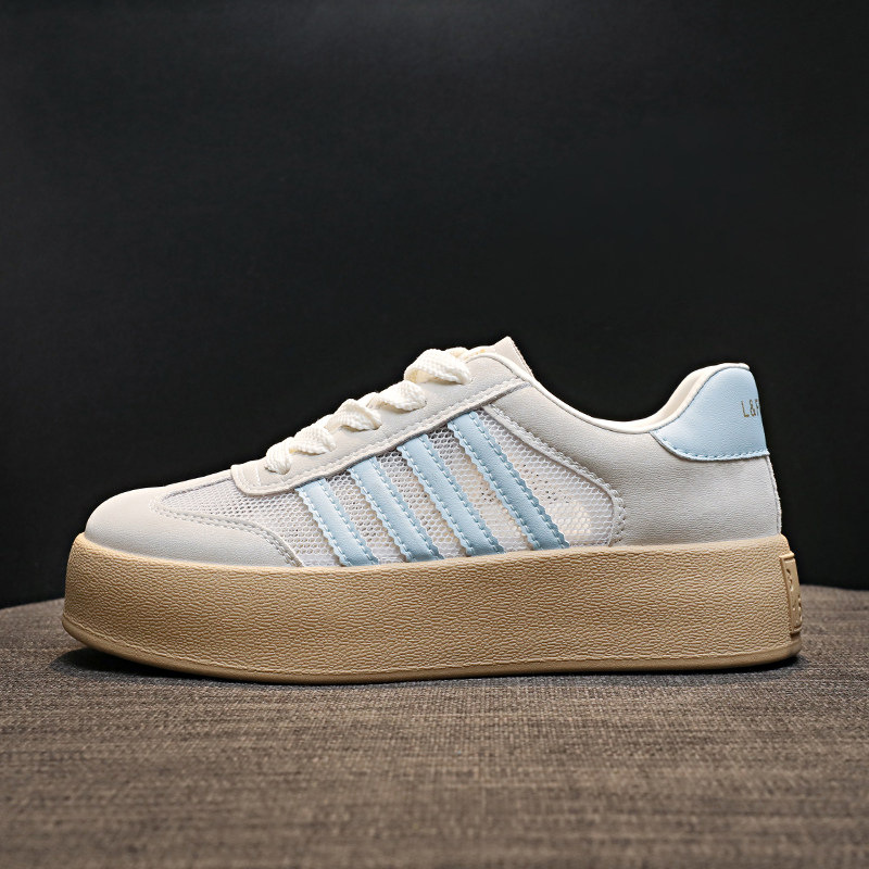 Zapatos casuales respirables de malla de fondo grueso zapatos de mujer 2026 nuevo verano explosivo versátil zapatos deportivos casuales de pizarra blanca