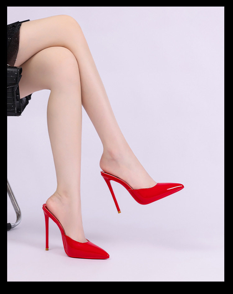 Giày cao gót nữ mũi nhọn gót nhỏ thanh lịch — màu mơ, màu đỏ, đen chi tiết 17